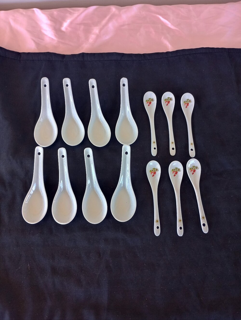 White Porcelain Asian Soup/tea Spoons Chinese Wonton Ramen Restaurant